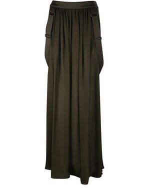 Max Mara Buckle Detailed Maxi Skirt - Green