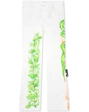 Off-White c/o Virgil Abloh Logo Patch Straight Leg Jeans - Green