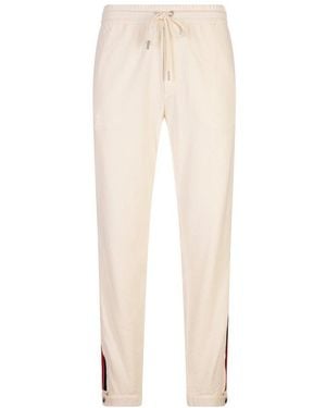 Moncler Side Stripes Drawstring Pants - White
