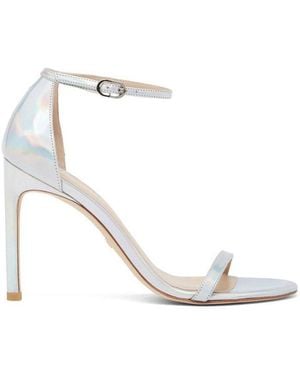 Stuart Weitzman Nudistsong Ankle-Strap Heeled Sandals - White