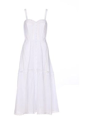 Charo Ruiz Lace Midi Dress - White