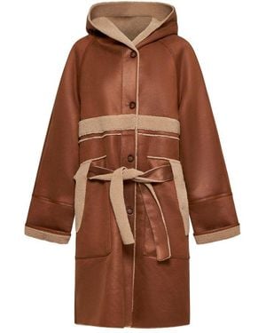 Urbancode Hooded Wrap Coat - Brown