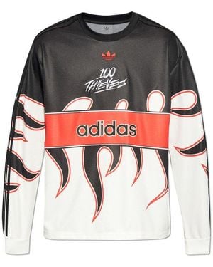 adidas Originals X 100 Thieves Long Sleeve Jersey T-Shirt - Red