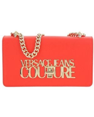 Versace Jeans Couture Logo Lettering Foldover Top Shoulder Bag - Red