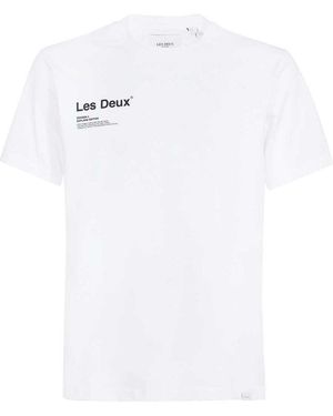 Les Deux Brody Graphic Crew Neck T-Shirt - White
