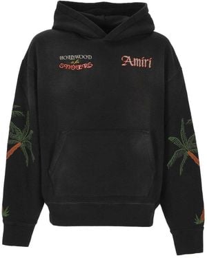 Amiri Logo Embroidered Hoodie - Black