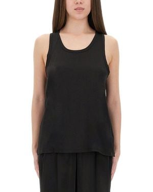 MICHAEL Michael Kors Satin Racerback Tank Top - Black