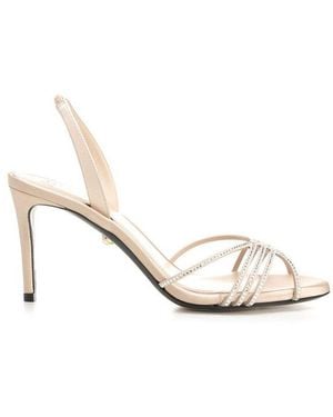 ALEVI Giusy Satin Sandals - White