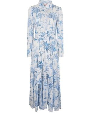 Mc2 Saint Barth Jensen Long Chemisier Dress By - Blue