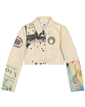 Marine Serre Regenerated Tote Bags Cropped Jacket - Natural