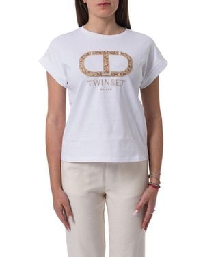 Twinset Logo Printed T-Shirt - White
