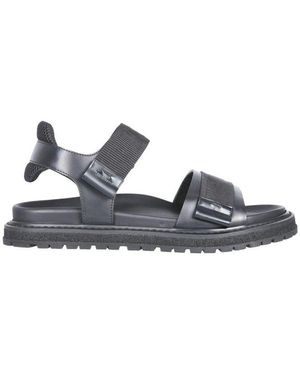 Premiata Round Toe Touch-Strap Design Sandals - White