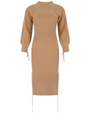 ANDREA ADAMO Ribbed-Knit Midi Dress - White