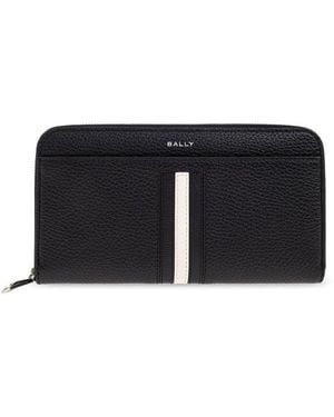 Bally Logo-Printed Zipped Wallet - Black