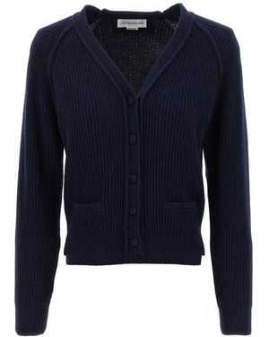 Victoria Beckham V-Neck Buttoned Cardigan - Blue