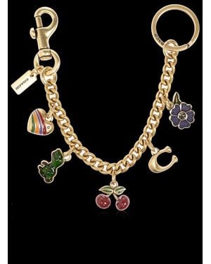 COACH Motif Chain Bag Charm - Black