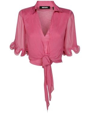 ROTATE BIRGER CHRISTENSEN Chiffon Tied Top - Pink