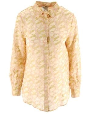 ALESSIA SANTI Long Sleeved Graphic Printed Shirt - Natural