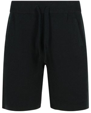 Laneus Drawstring Bermuda Shorts - Black