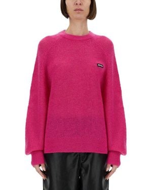 ROTATE BIRGER CHRISTENSEN Oversized Knit Jersey - Pink