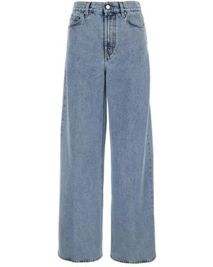 TOTEME Light Wide Jeans With Logo Patch - Blue