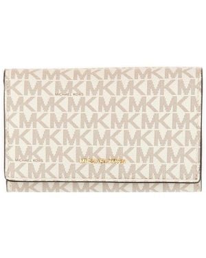 MICHAEL Michael Kors Logo Lettering Long Wallet - Natural