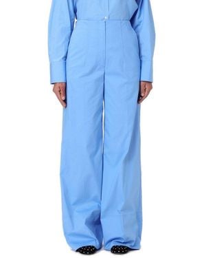 MSGM High-Waist Wide-Leg Pants - Blue