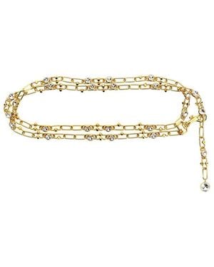 Alessandra Rich Chain And Crystal Belt Belts - Metallic