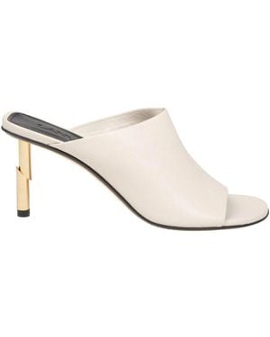 Lanvin Sequence Slip-On Heeled Mules - Natural