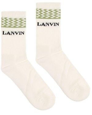 Lanvin Logo Intarsia Socks - White
