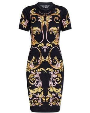 Versace Jeans Couture Barocco Print Mini Dress - Black