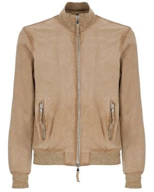 The Jackie Leathers Bomber Jacket - Natural