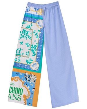 Moschino Patchwork Drawstring Trousers - Blue