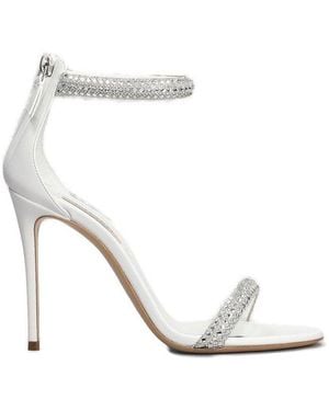 Casadei Julia Ankle-strap Embellished Sandals - White