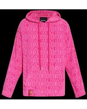 Versace Long-Sleeved Drawstring Hoodie - Pink
