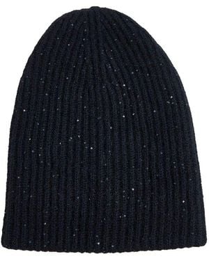 Fabiana Filippi Ribbed Wool Blend Beanie - Blue