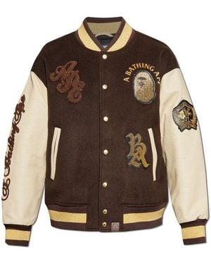 A Bathing Ape Varsity Jacket - Brown