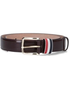 Thom Browne Striped Detail Belt - Brown