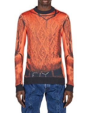 Y. Project X Jean Paul Gaultier Crewneck Sweater - Red