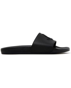Jimmy Choo Logo Plaque Slip-On Sandals - Black