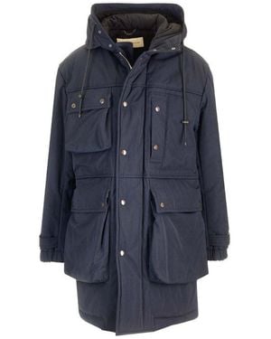 Dries Van Noten Roos Hooded Parka Coat - Blue