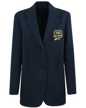 Weekend by Maxmara Embroidery Jersey Blazer - Blue