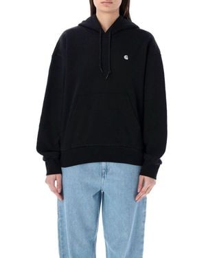 Carhartt Logo-Embroidered Drawstring Oversized Hoodie - Black