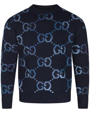【送料&関税込】Gucci Gg Shadow Jacquard Jumper Wool jacquard cardigan with GG Shadow in grey and multicolor