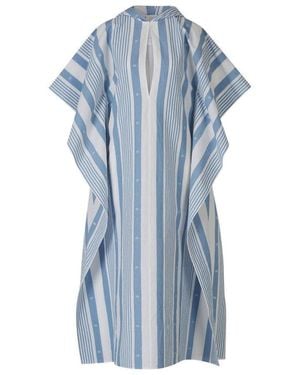 Givenchy 4G Motif Striped Hooded Kaftan - Blue