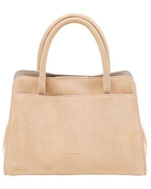 Fabiana Filippi Logo Embossed Tote Bag - Natural