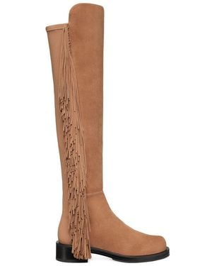 Stuart Weitzman 5050 Bold Fringed Boots - Brown