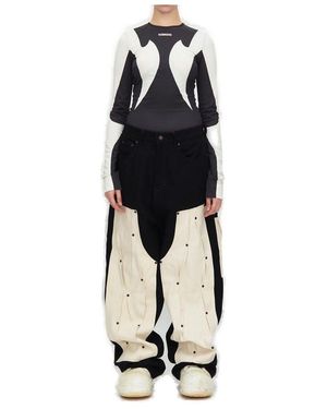 Kusikohc Carpenter Rivet Patched Jeans - Black