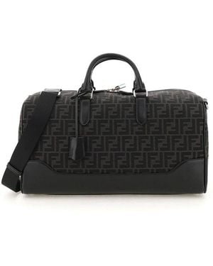 Fendi Travel Bag With All-Over Ff Monogram - Black