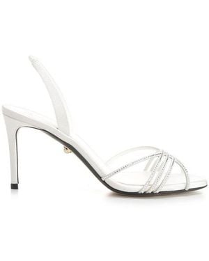 ALEVI Giusy Satin Sandals - White